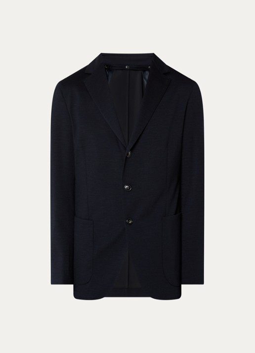 Boggi Milano Regular fit colbert met opgestikte zakken - voorkant donkerblauw