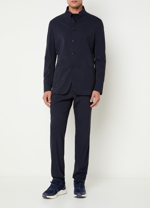 Boggi Milano Regular fit colbert met opgestikte zakken - voorkant 3 donkerblauw