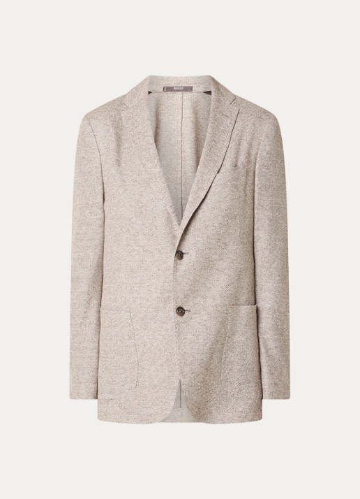 Boggi Milano Regular fit colbert met opgestikte zakken - voorkant 2 donkerbeige