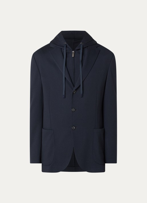 Boggi Milano Regular fit colbert met uitneembare voering - voorkant 3 donkerblauw