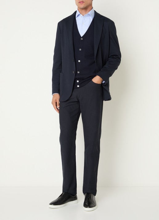 Boggi Milano Regular fit colbert met uitneembare voering - voorkant 4 donkerblauw