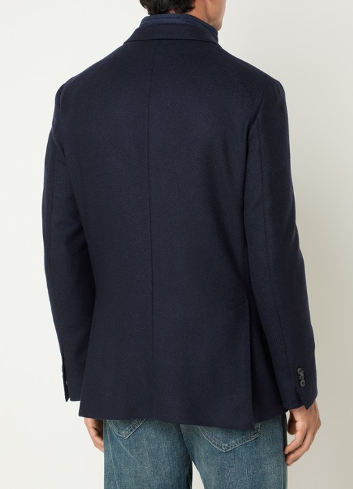 Boggi Milano Regular fit colbert met uitneembare voering - achterkant 4 donkerblauw
