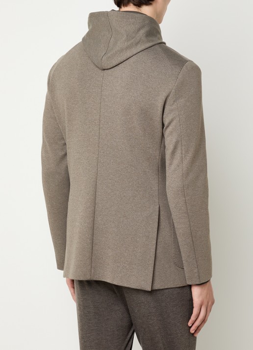 Boggi Milano Regular fit colbert van jersey met uitneembare voering - achterkant 4 beige