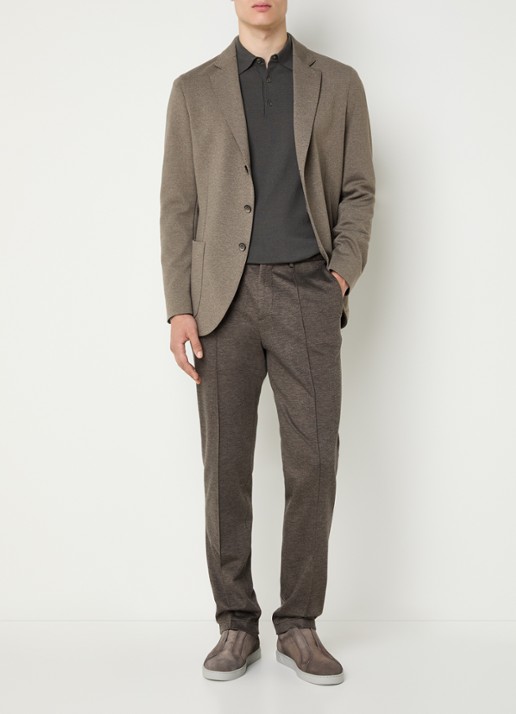 Boggi Milano Regular fit colbert van jersey met uitneembare voering - voorkant 3 beige