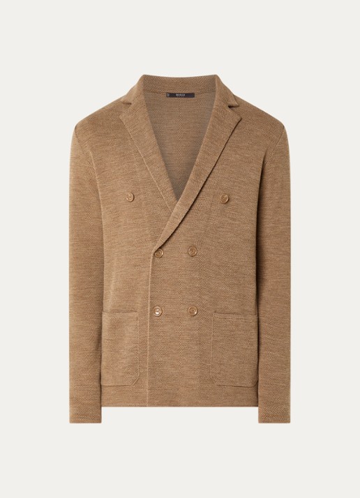 Boggi Milano Regular fit colbert van merino wol met opgestikte zakken - voorkant 2 roestbruin