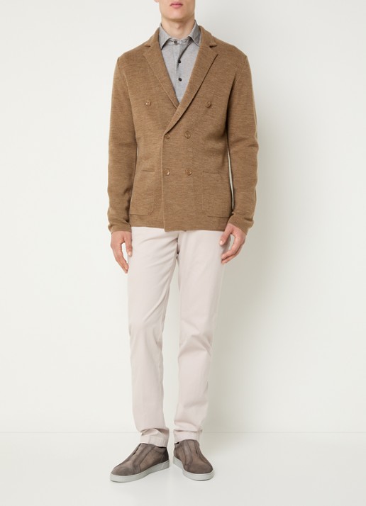 Boggi Milano Regular fit colbert van merino wol met opgestikte zakken - voorkant 3 roestbruin
