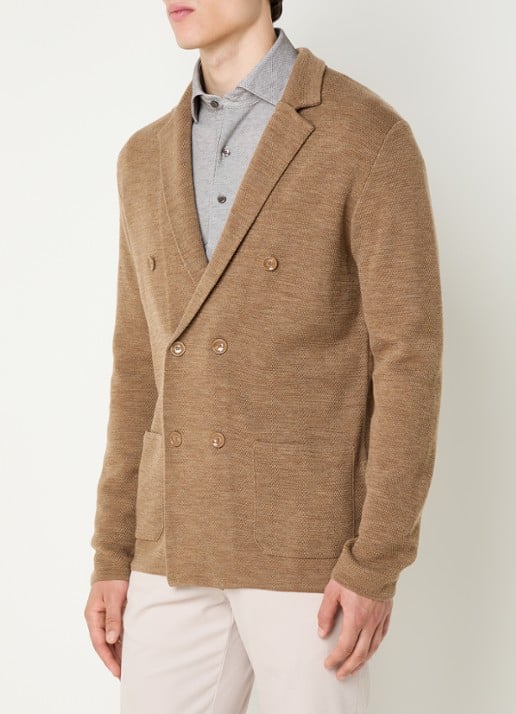 Boggi Milano Regular fit colbert van merino wol met opgestikte zakken