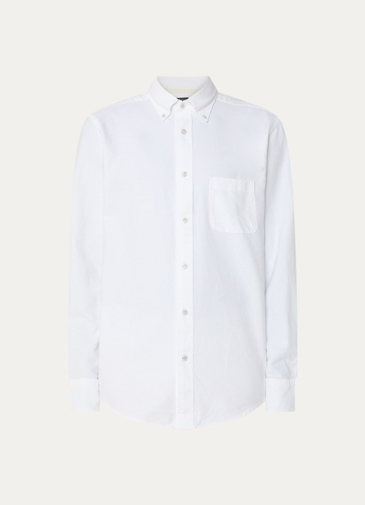 Boggi Milano Regular fit overhemd met borstzak - voorkant 3 wit