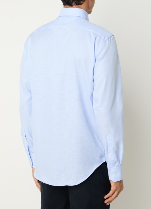 Boggi Milano Regular fit overhemd met print - achterkant 4 lichtblauw