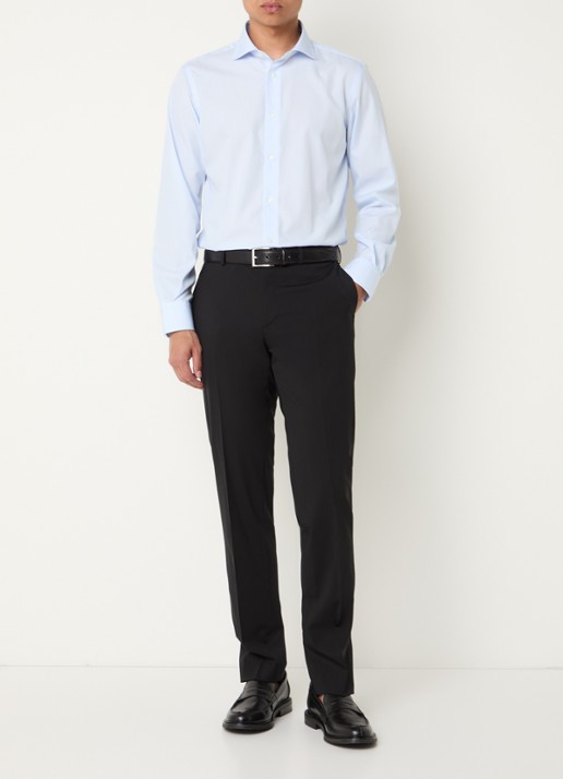 Boggi Milano Regular fit overhemd met streepprint - voorkant 5 lichtblauw