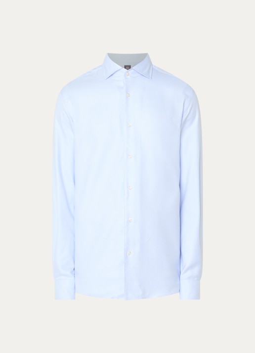 Boggi Milano Regular fit overhemd met streepprint - voorkant 2 lichtblauw