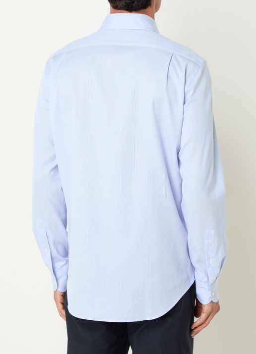 Boggi Milano Regular fit overhemd met streepprint - achterkant 4 lichtblauw