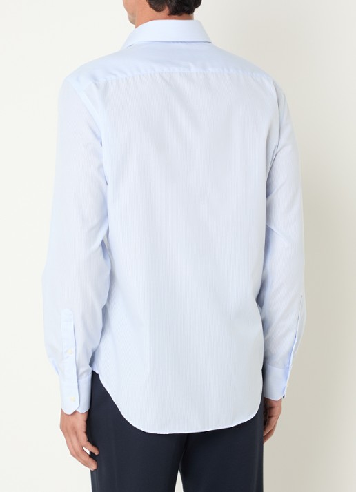 Boggi Milano Regular fit overhemd met streepprint - achterkant lichtblauw