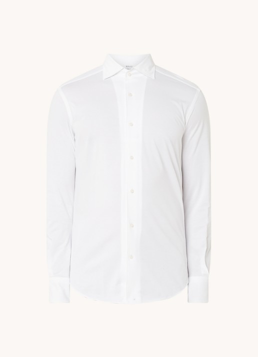 Boggi Milano Regular fit overhemd met stretch  - voorkant 2 wit