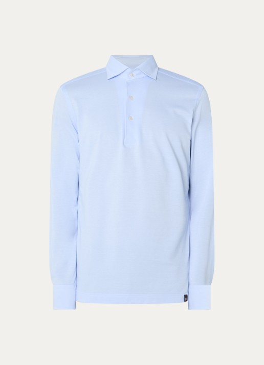 Boggi Milano Regular fit overhemd met stretch - voorkant 4 lichtblauw