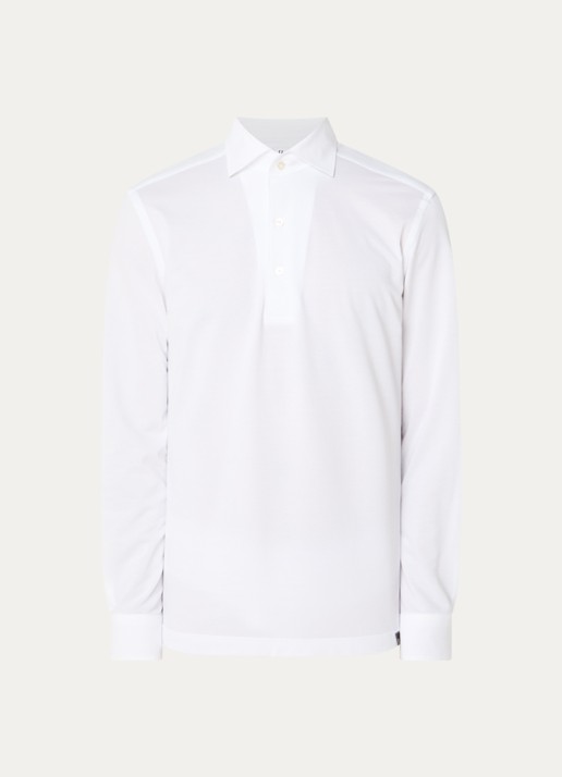 Boggi Milano Regular fit overhemd met stretch - voorkant 4 wit