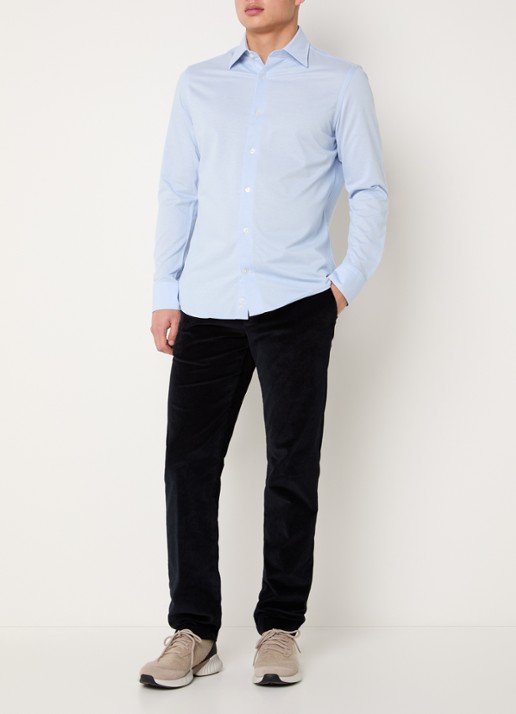 Boggi Milano Regular fit overhemd met stretch - voorkant 3 lichtblauw