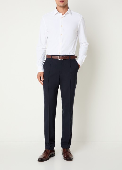 Boggi Milano Regular fit overhemd met stretch - voorkant 4 wit