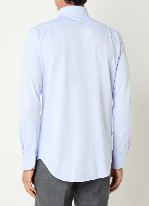 Boggi Milano Regular fit overhemd met stretch - achterkant 2 lichtblauw
