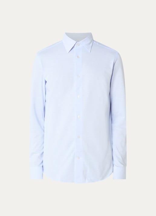 Boggi Milano Regular fit overhemd met stretch - voorkant 3 lichtblauw