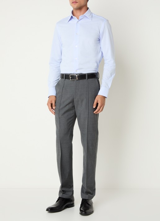 Boggi Milano Regular fit overhemd met stretch - voorkant 4 lichtblauw