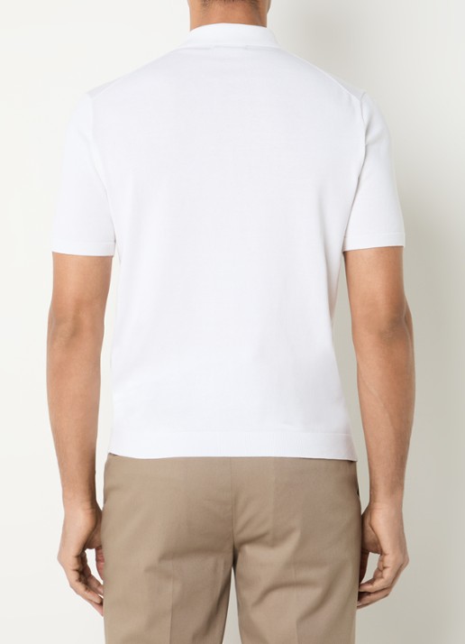 Boggi Milano Regular fit polo in zijdeblend - achterkant wit