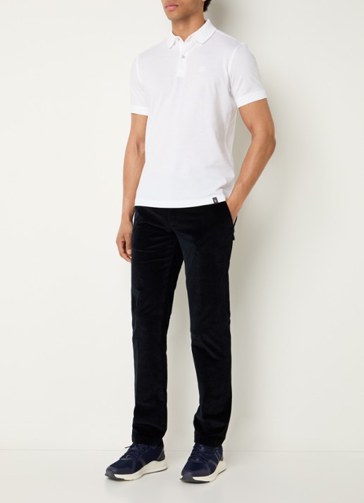 Boggi Milano Regular fit polo met logoprint - voorkant 2 wit
