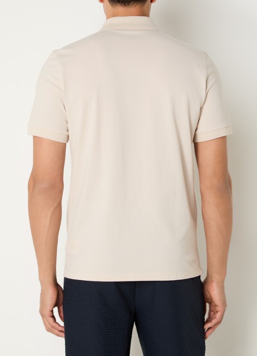 Boggi Milano Regular fit polo met logoprint - achterkant creme