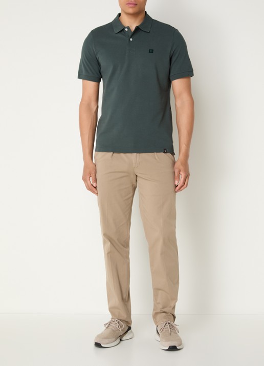 Boggi Milano Regular fit polo met logoprint - voorkant 4 zeegroen