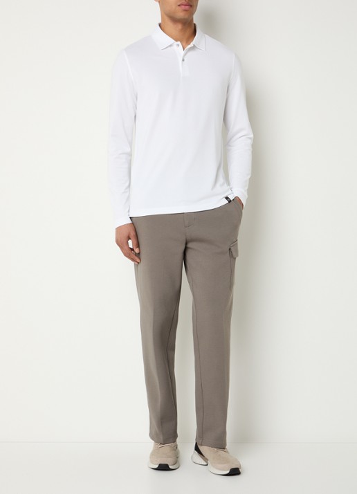 Boggi Milano Regular fit polo met stretch - voorkant 2 wit