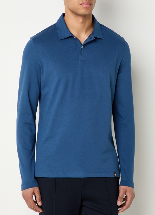 Boggi Milano Regular fit polo met stretch - detail 3 indigo