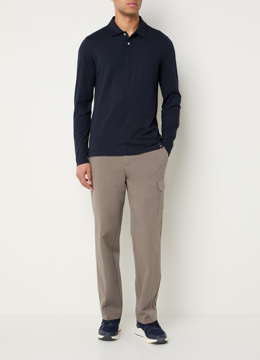 Boggi Milano Regular fit polo met stretch - voorkant 3 donkerblauw