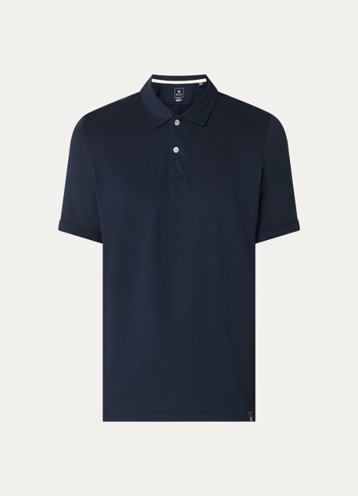 Boggi Milano Regular fit polo met stretch - voorkant 3 donkerblauw