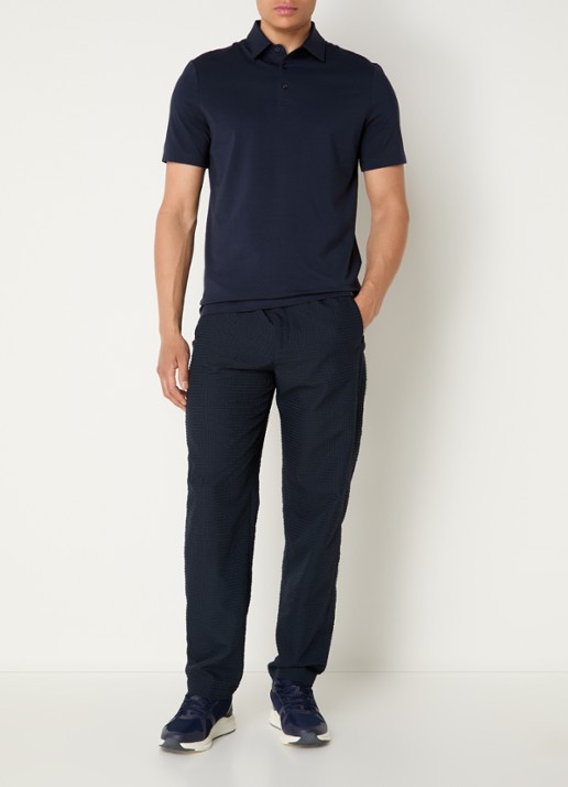 Boggi Milano Regular fit polo met stretch - voorkant 3 donkerblauw