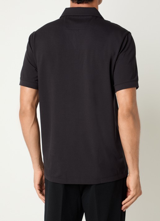 Boggi Milano Regular fit polo met stretch - achterkant 2 zwart