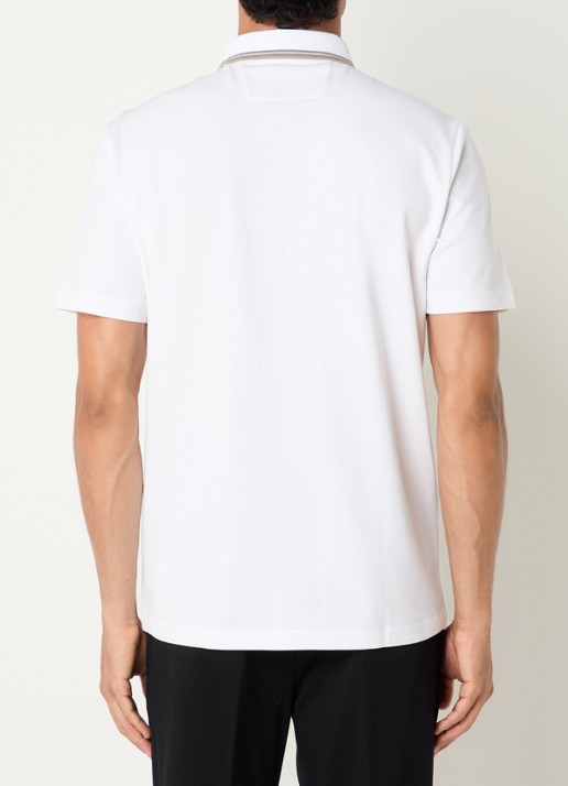 Boggi Milano Regular fit polo met stretch - achterkant 2 wit