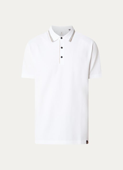 Boggi Milano Regular fit polo met stretch - voorkant 3 wit