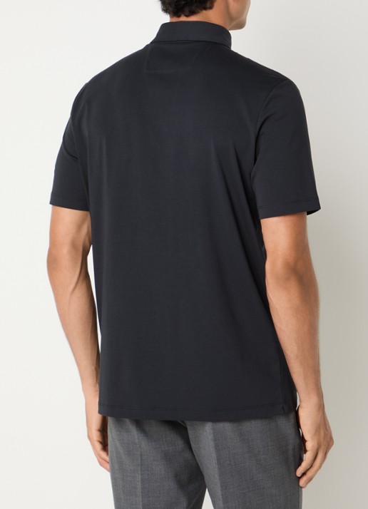 Boggi Milano Regular fit polo met stretch - achterkant 3 zwart