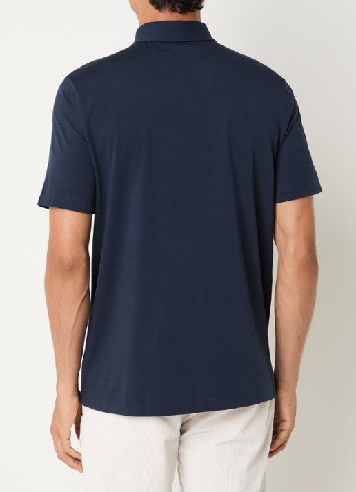 Boggi Milano Regular fit polo met stretch - achterkant 4 donkerblauw