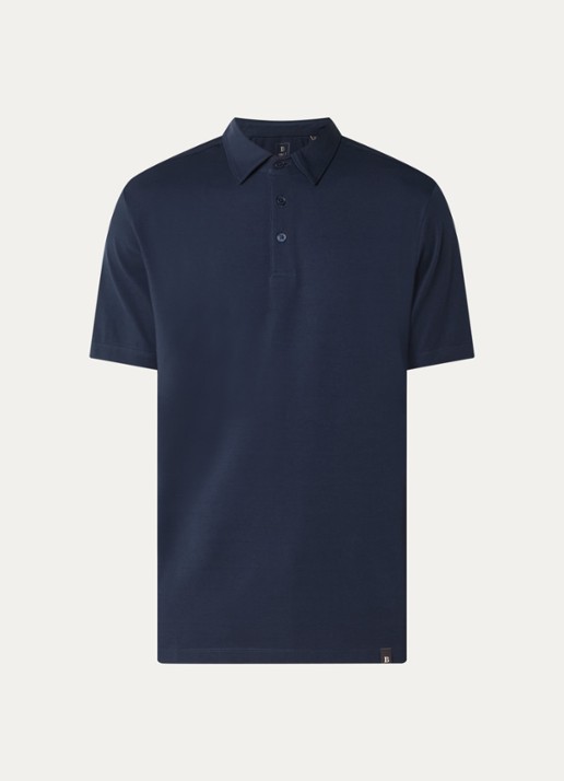 Boggi Milano Regular fit polo met stretch - voorkant 2 donkerblauw