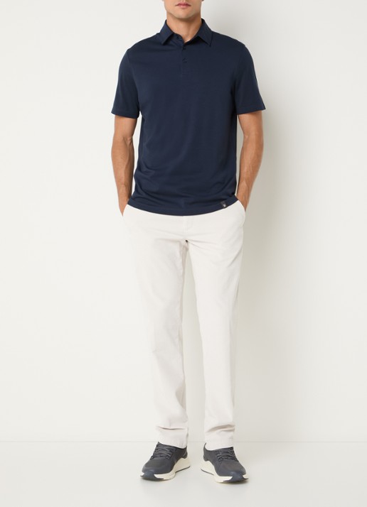 Boggi Milano Regular fit polo met stretch - voorkant 3 donkerblauw