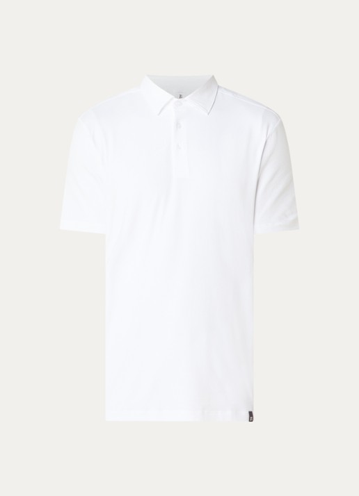 Boggi Milano Regular fit polo met stretch - voorkant wit