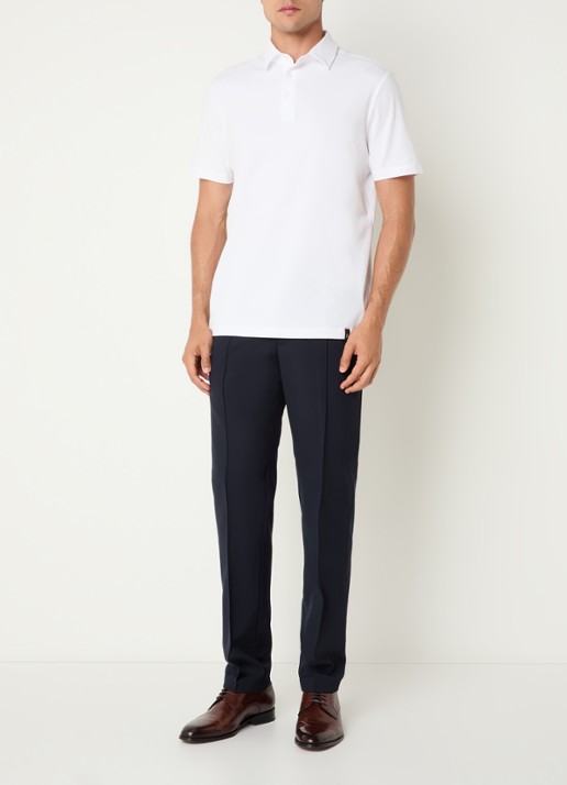 Boggi Milano Regular fit polo met stretch - voorkant 2 wit