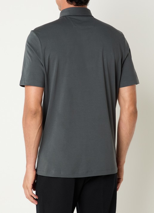 Boggi Milano Regular fit polo met stretch - achterkant 4 donkergrijs