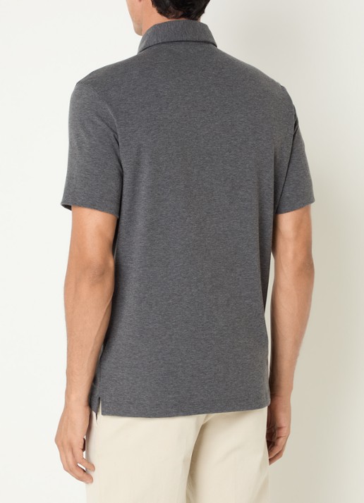 Boggi Milano Regular fit polo met stretch - achterkant 4 donkergrijs