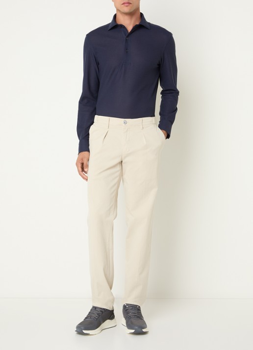 Boggi Milano Regular fit polo met stretch - voorkant 2 donkerblauw
