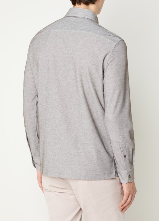 Boggi Milano Regular fit polo van piqué katoen - achterkant 2 taupe