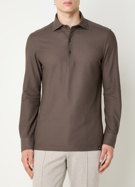 Boggi Milano Regular fit polo van piqué katoen
