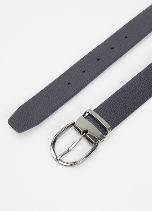 Boggi Milano Reversible riem van leer  - detail 2 donkerblauw