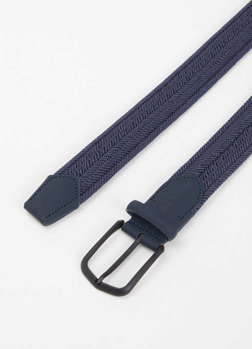 Boggi Milano Riem met leren details - detail 2 donkerblauw